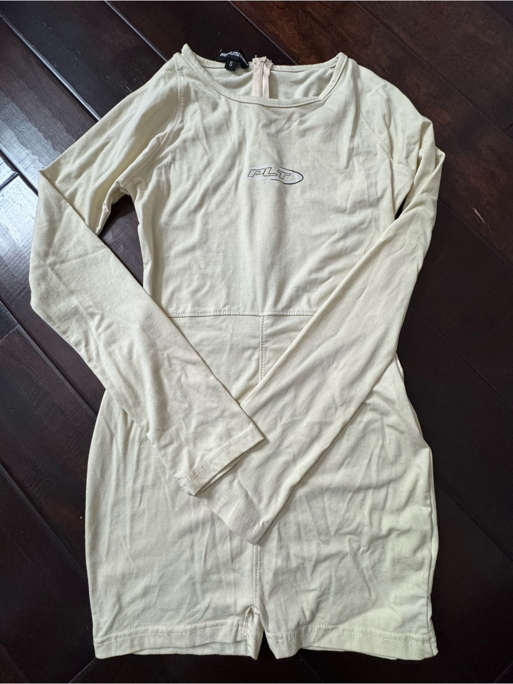 Cream Long-Sleeve Bodycon Dress